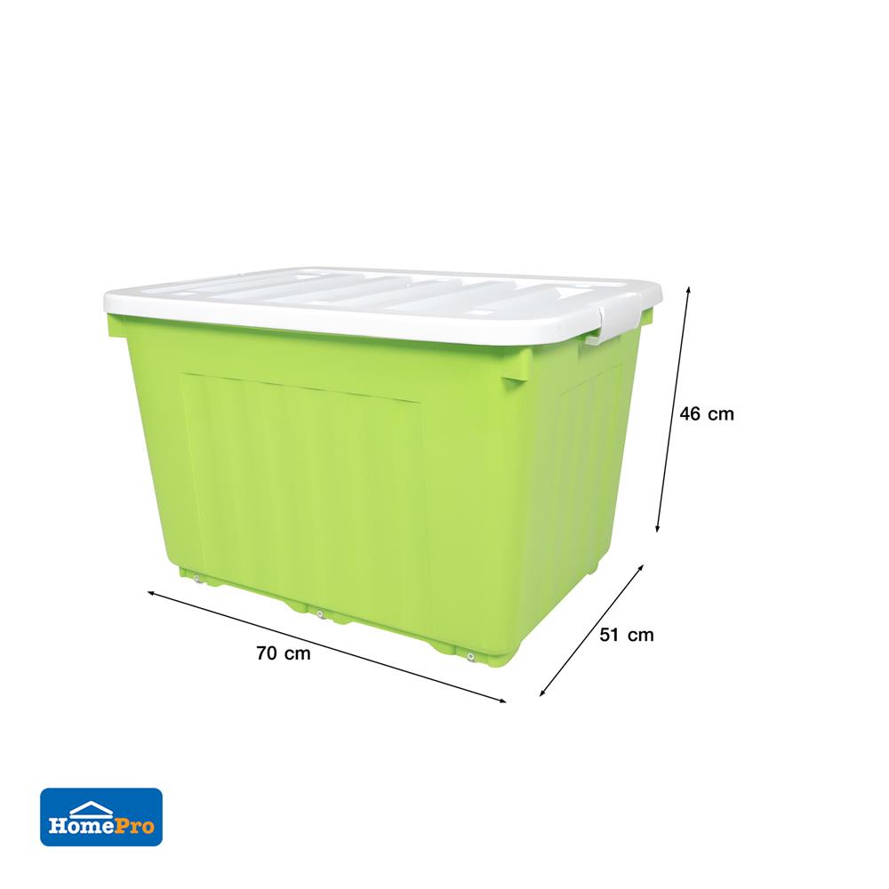 กล่องเก็บของล้อเลื่อน STACKO 70X51X46 ซม. 110 ลิตร สีเขียว