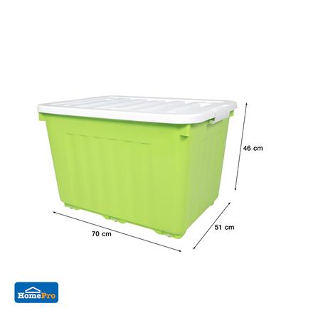 กล่องเก็บของล้อเลื่อน STACKO 70X51X46 ซม. 110 ลิตร สีเขียว_8