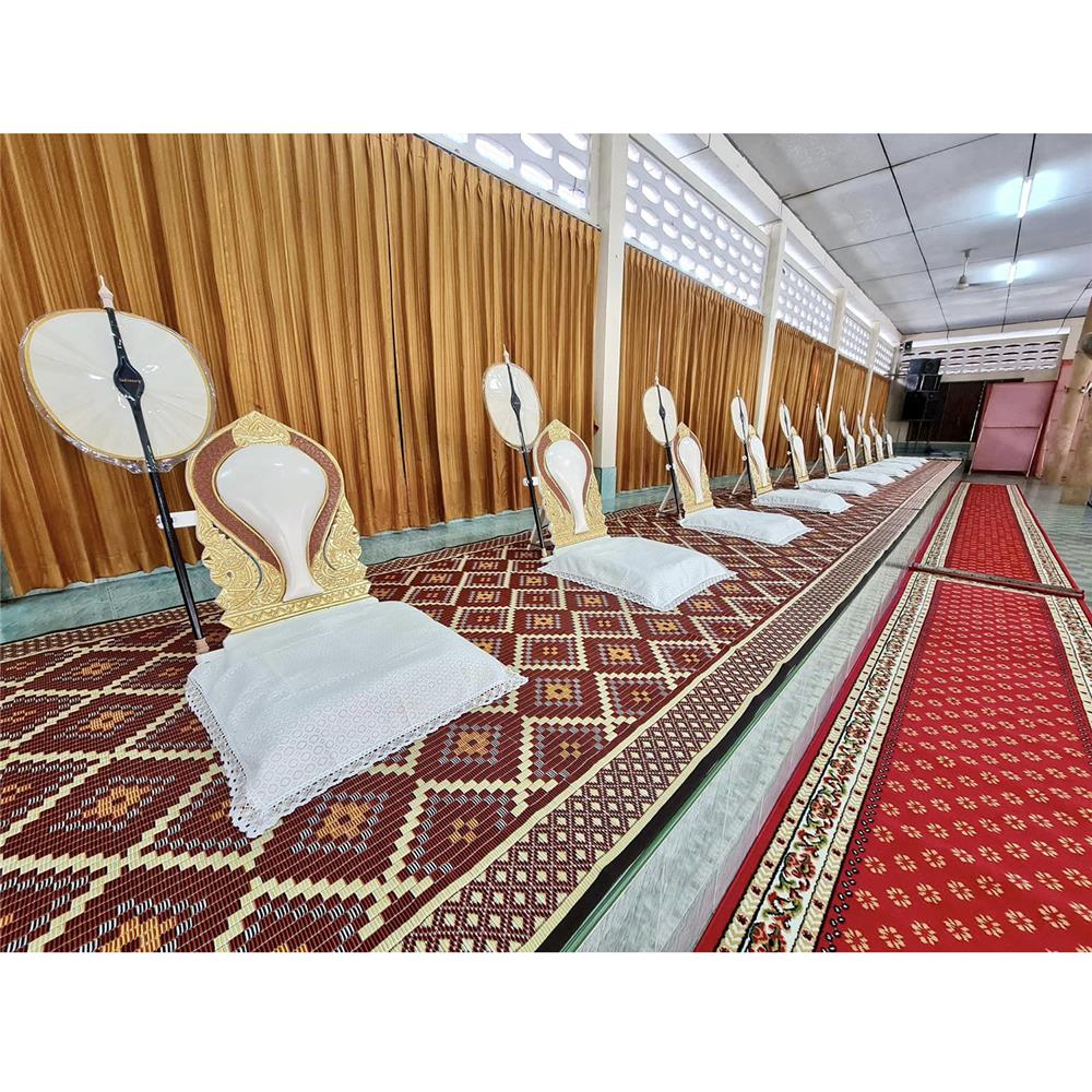 เสื่อวัด THA-WAI PHA MAI 180X1000 ซม. สีแดง/ครีม