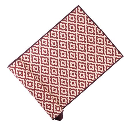 เสื่อวัด THA-WAI BURGUNDY 150X1000 ซม. สีดำ/ครีม/แดง_1