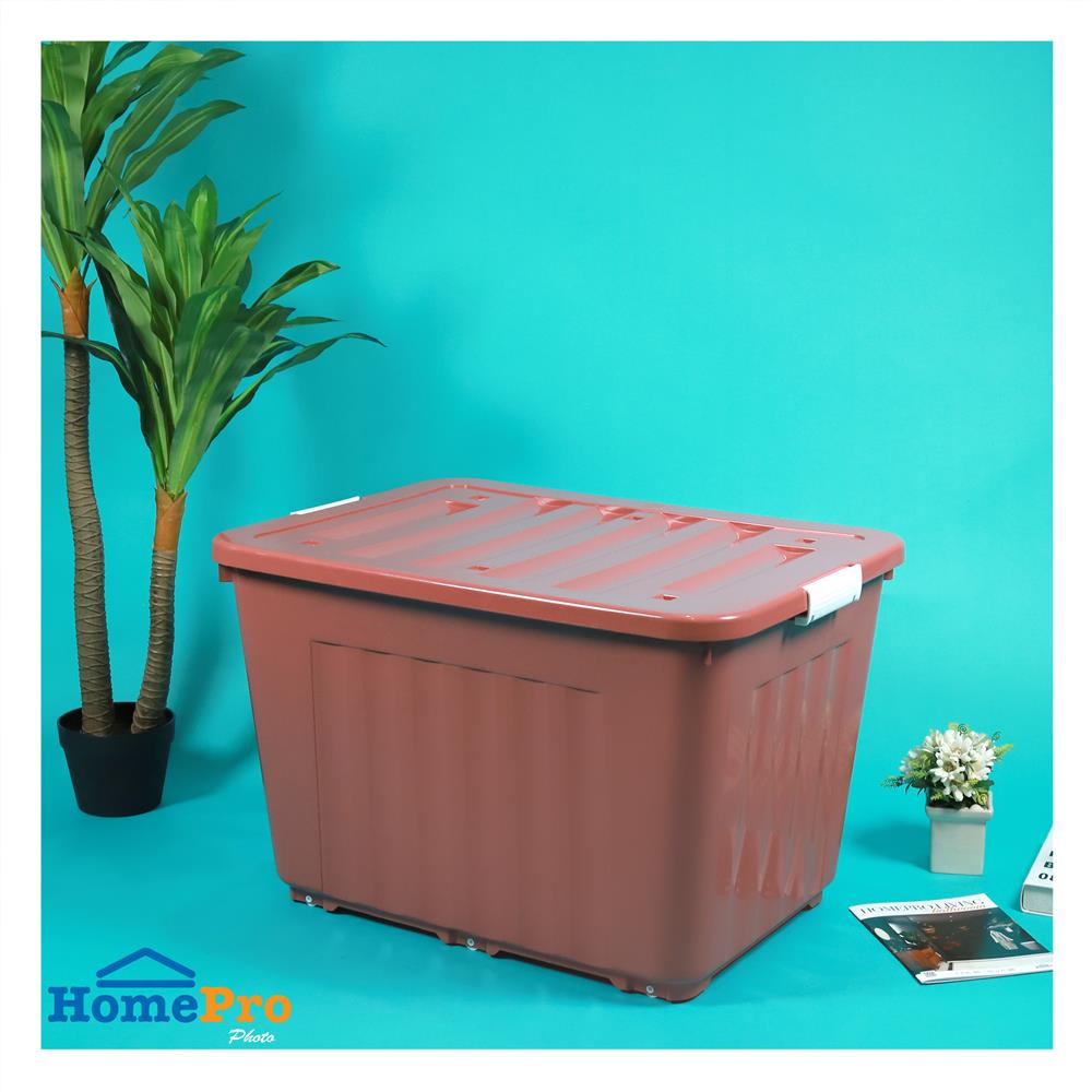 กล่องเก็บของล้อเลื่อน 160 ลิตร STACKO 79x58.8x51.5 ซม. สีน้ำตาล