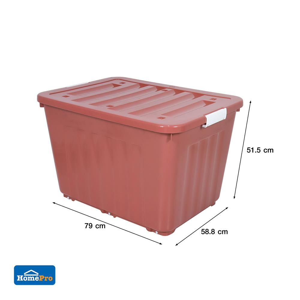 กล่องเก็บของล้อเลื่อน 160 ลิตร STACKO 79x58.8x51.5 ซม. สีน้ำตาล