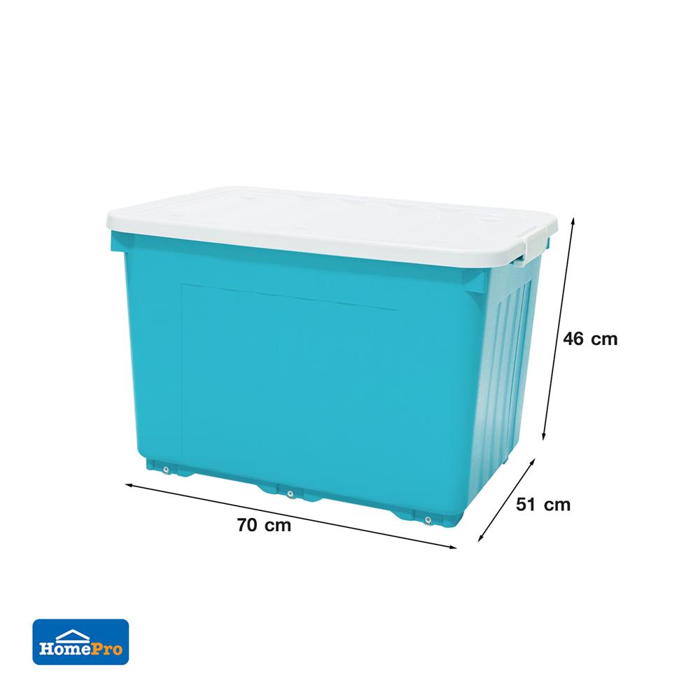 กล่องเก็บของล้อเลื่อน STACKO 70X51X46 ซม. 110 ลิตร สีฟ้า