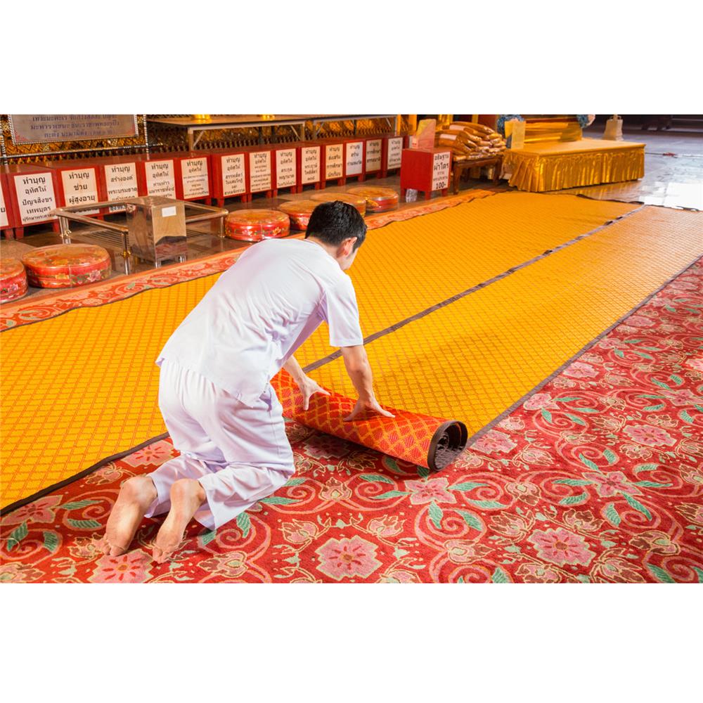 เสื่อวัด THA-WAI CLASSIC 150X1000 ซม. สีแดง/เหลือง