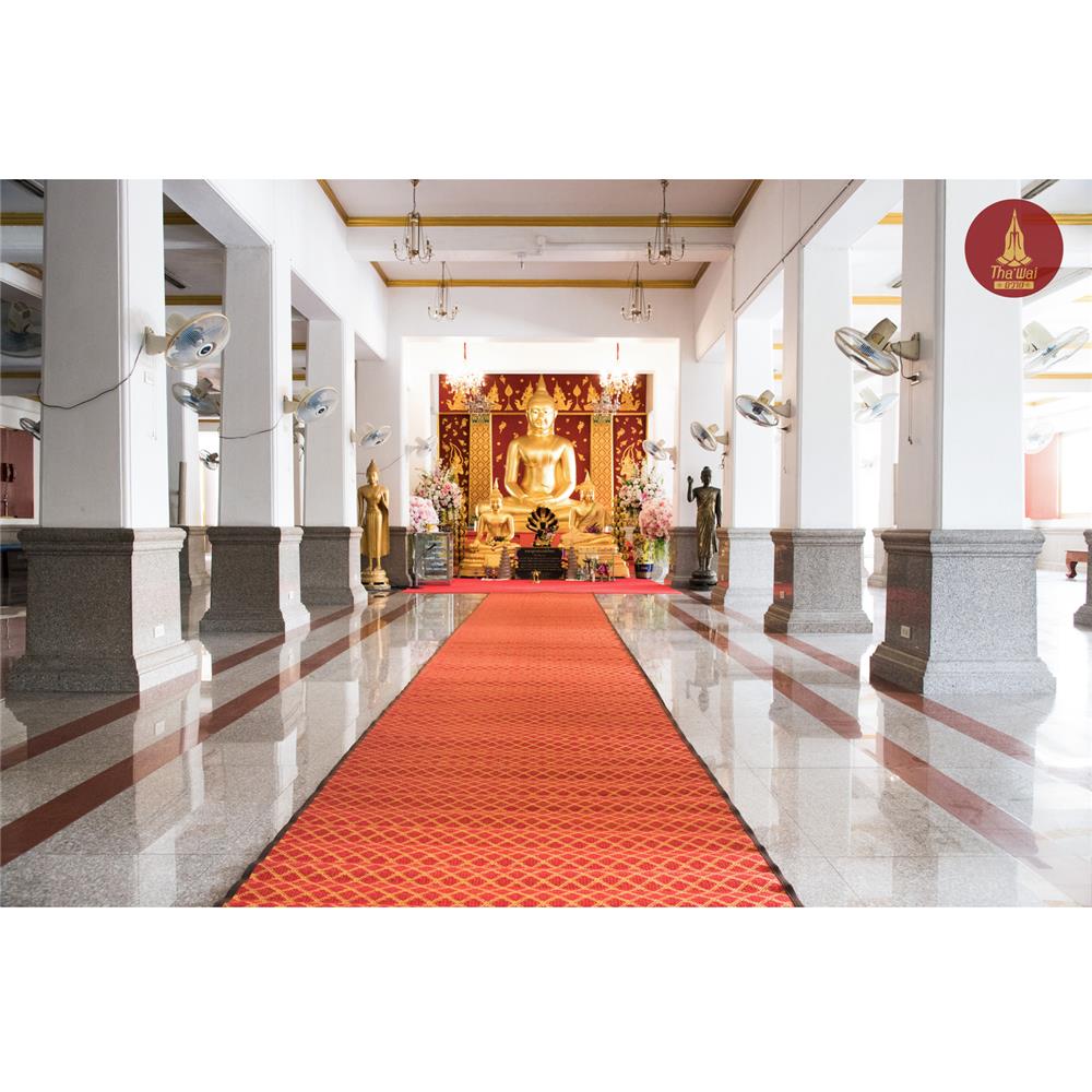 เสื่อวัด THA-WAI CLASSIC 150X1000 ซม. สีแดง/เหลือง