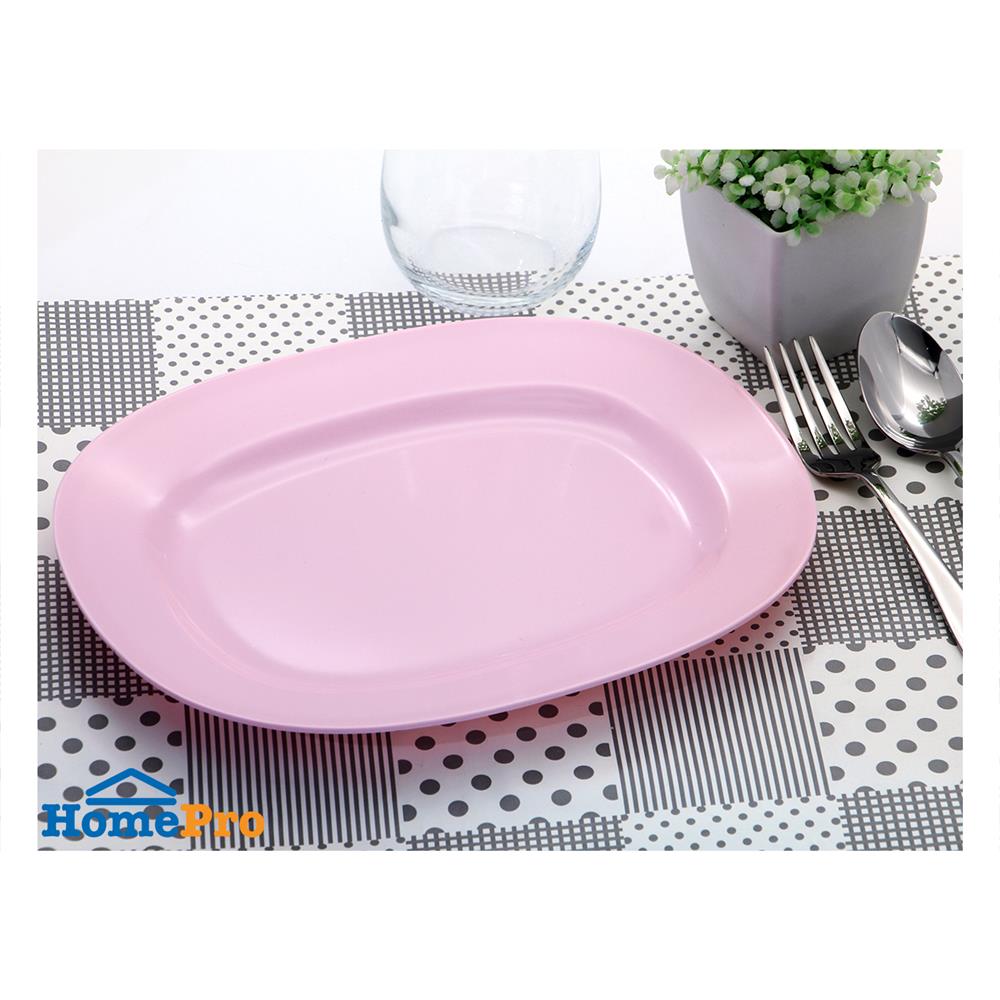 จานเมลามีนเปลเหลี่ยม 10 นิ้ว BEST BUY CLASSIC สีชมพู