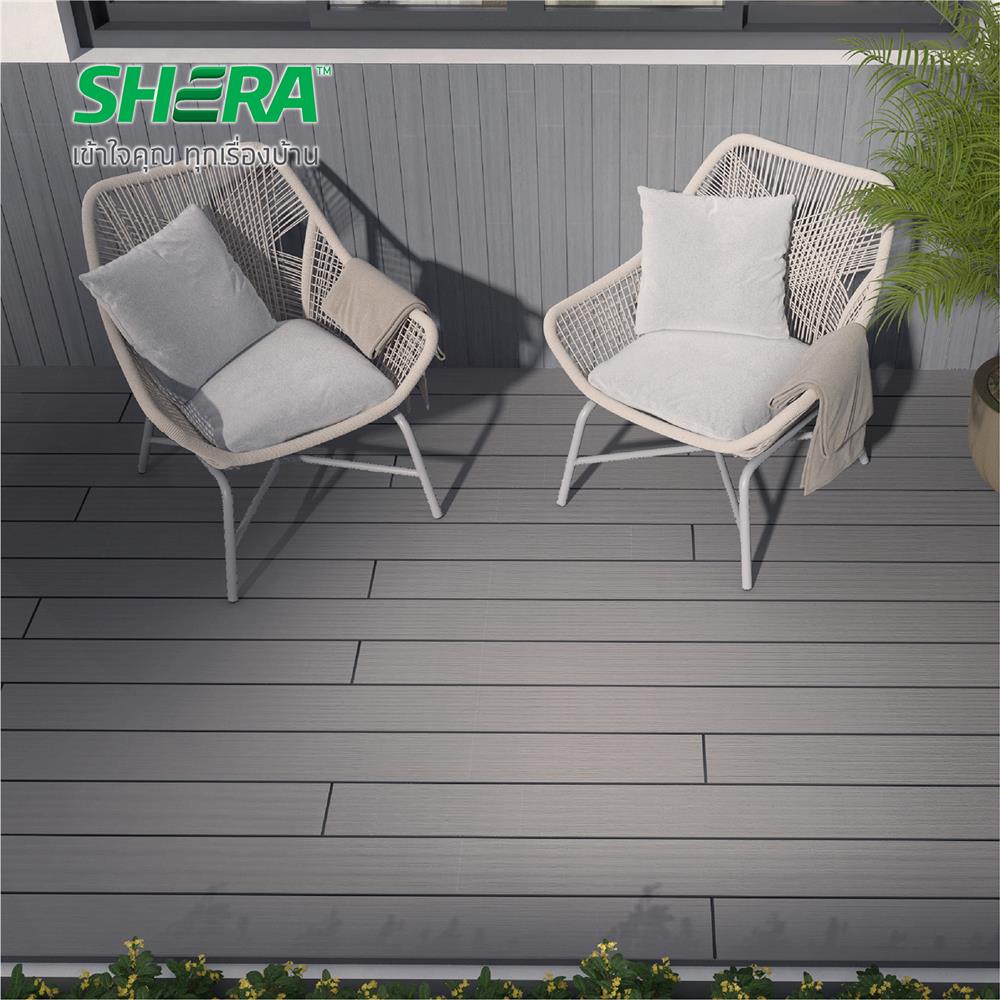 ไม้พื้น SHERA ลายเสี้ยน 15X300X2.5 ซม. สีมิดไนท์เกรย์