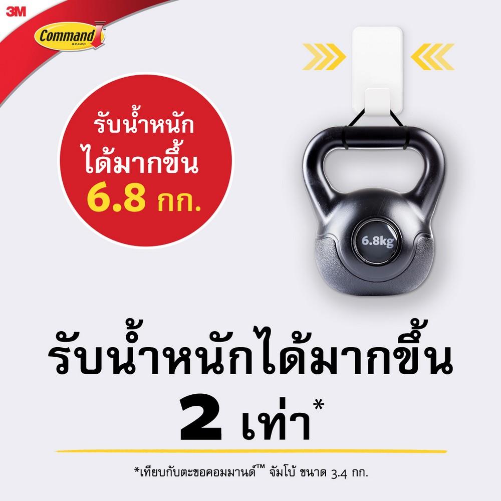 แผ่นเทปกาวคอมมานด์พร้อมตะขอใหญ่ 3M 17011 สีขาว