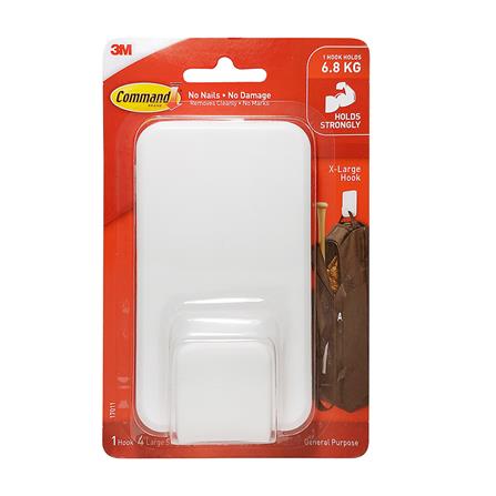แผ่นเทปกาวคอมมานด์พร้อมตะขอใหญ่ 3M 17011 สีขาว_1