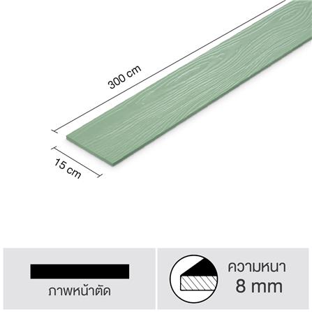 ไม้ฝา SHERA ขอบตรง ลายสัก 15X300X0.8 ซม. สีกรีนพาสเทล_6