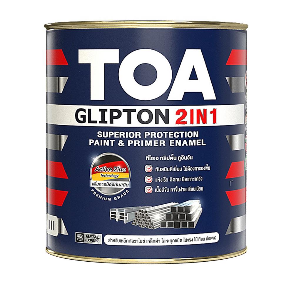 สีน้ำมัน TOA GLIPTON 2IN1 GF222 สีขาว ด้าน 1/4 แกลลอน