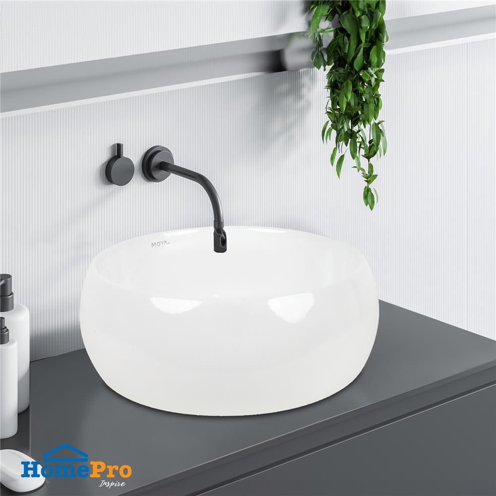 อ่างล้างหน้าแบบวางบนเคาน์เตอร์ MOYA 5097 สีขาว