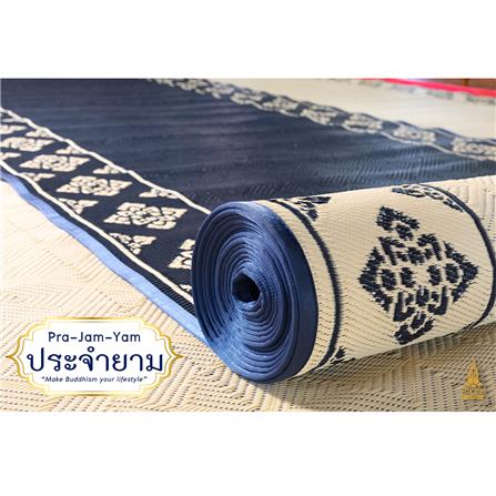 เสื่อวัด THA-WAI PHA JAM YAM 180X1000 ซม. สีน้ำเงิน/ครีม_3