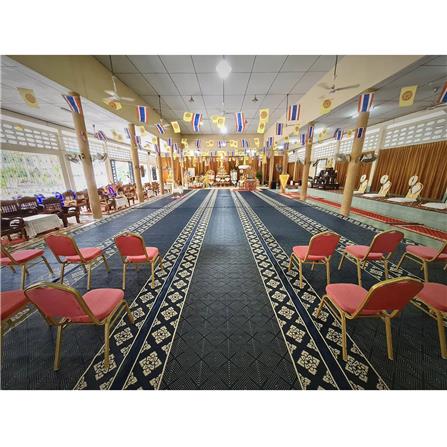 เสื่อวัด THA-WAI PHA JAM YAM 180X1000 ซม. สีน้ำเงิน/ครีม_4