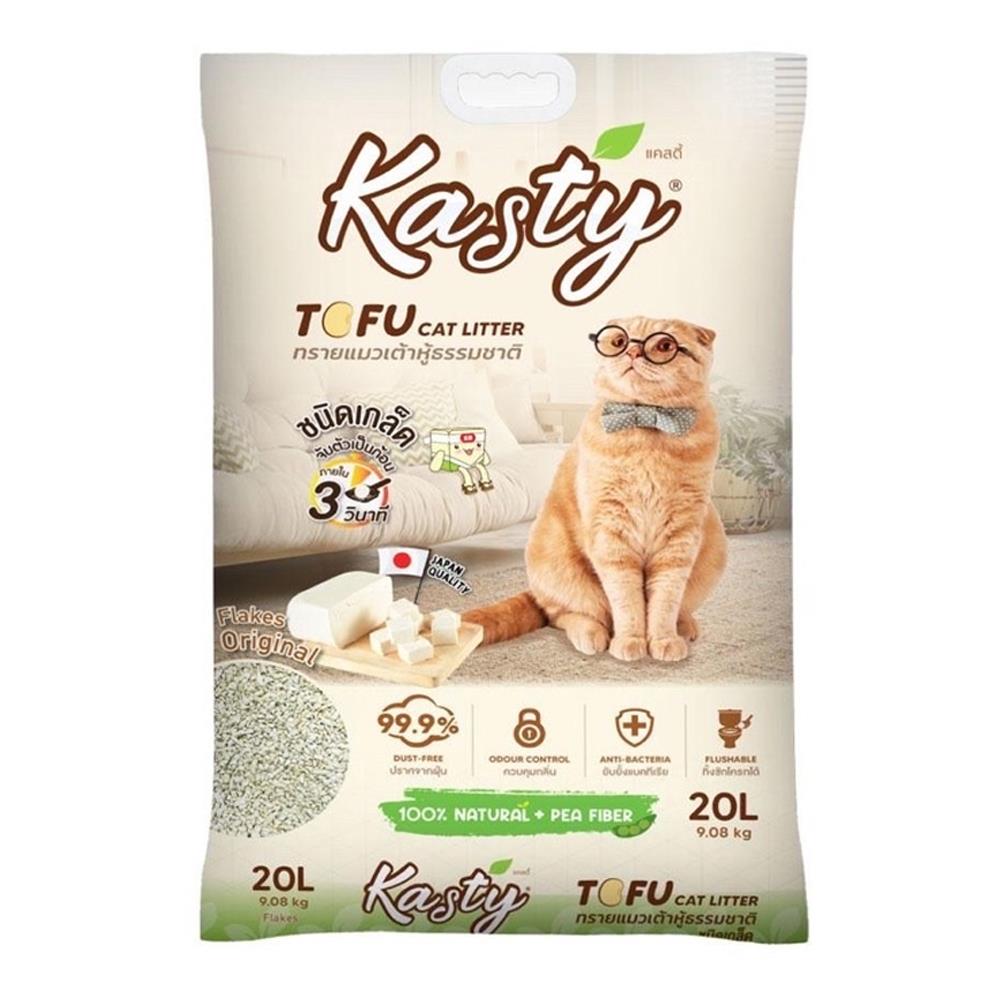 ทรายแมวเต้าหู้ KASTY TOFU CAT LITTER FLAKES ORIGINAL 20 ลิตร