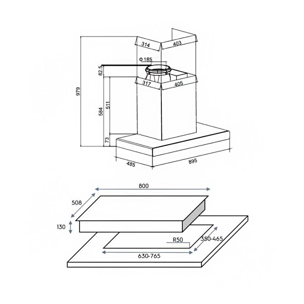 เตาฝัง+เครื่องดูดควัน ELECTROLUX EHG8260BC+ECC9310S