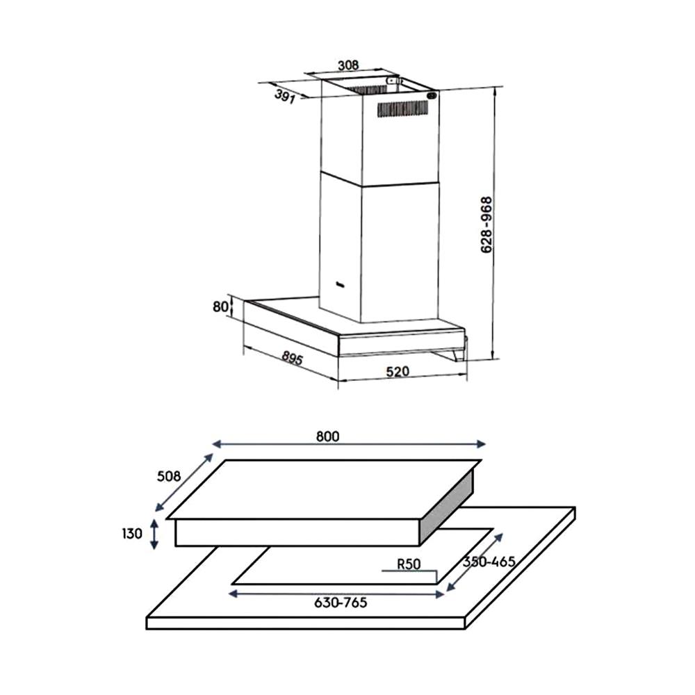 เตาฝัง+เครื่องดูดควัน ELECTROLUX EHG8260B+ECC9788S