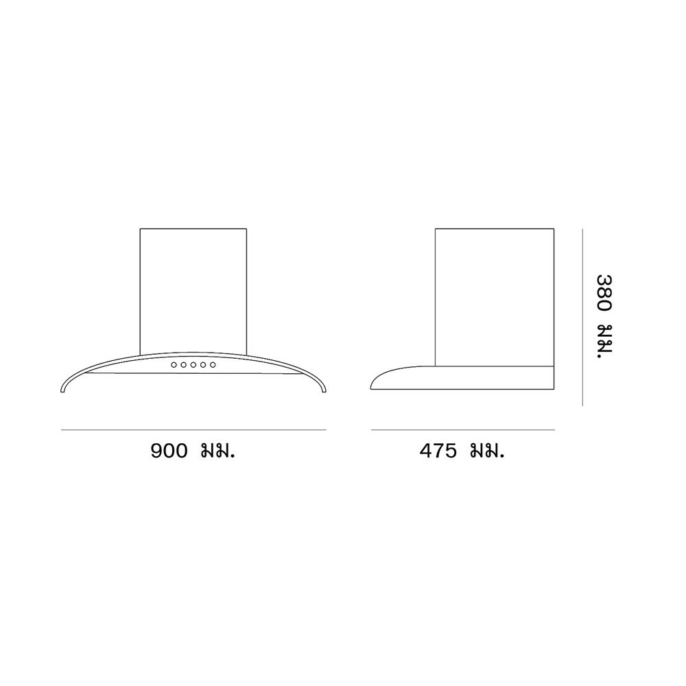 เตาฝัง+เครื่องดูดควัน DYNA HOME DH-2000G+DH-800-BK