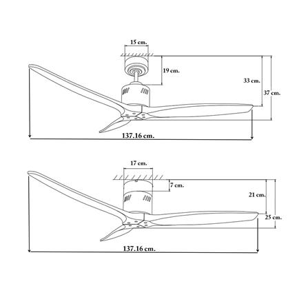 พัดลมไม่มีโคมไฟ WINFAVOUR TW08 54 นิ้ว สีน้ำตาล_3
