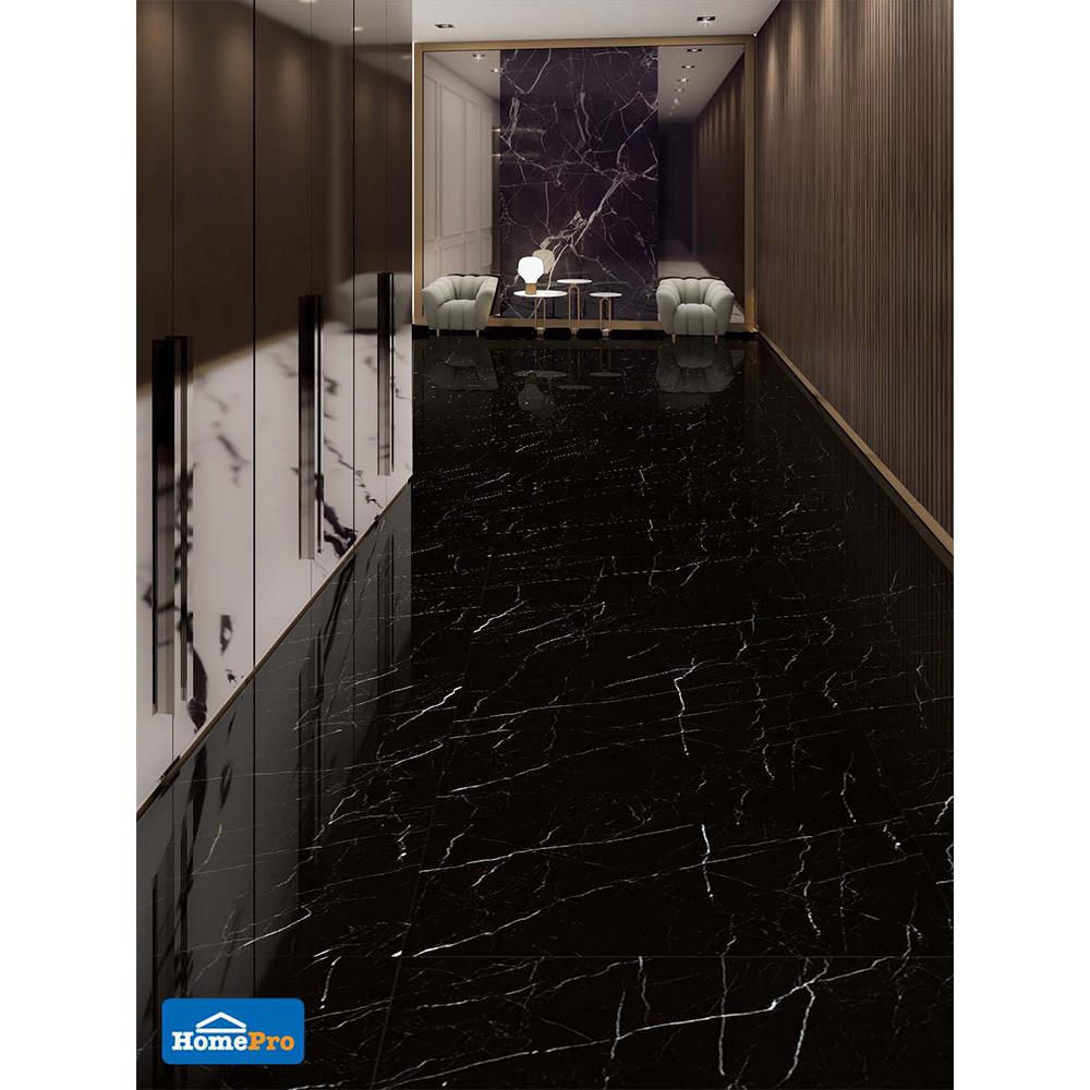กระเบื้องพื้น 60x120 ซม. TARA นิลกาลนิว ดำ A 1.44M2