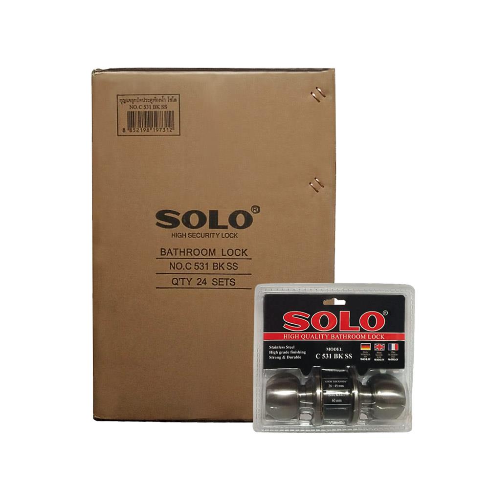 ลูกบิดห้องน้ำ SOLO C531 BK-SS หัวกลม สีสเตนเลส 24 แพ็ก/ลัง
