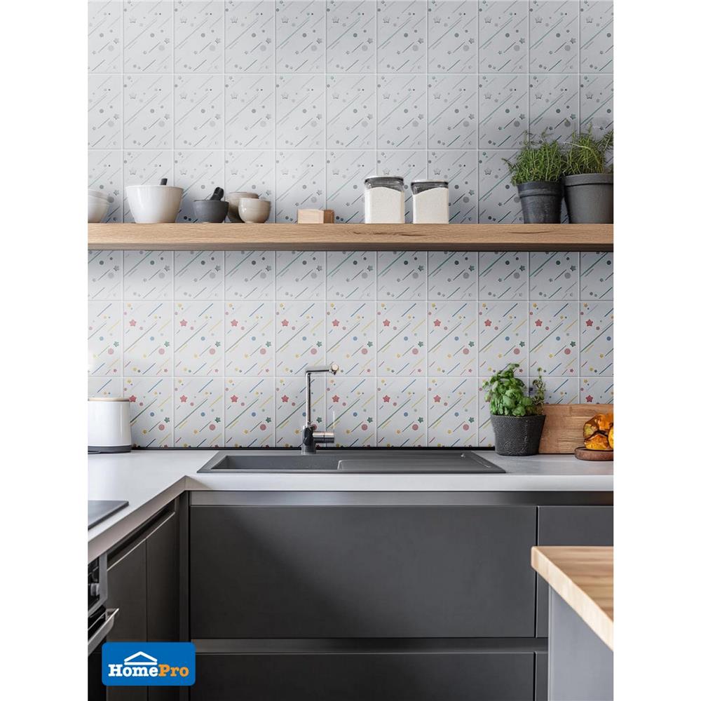 กระเบื้องผนัง 8x12 นิ้ว TARA ชูตติ้งสตาร์ สีขาว EXC PM 1M2