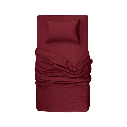 ชุดผ้าปูที่นอน 3.5 ฟุต 4 ชิ้น BENEATH BURGUNDY สีแดง_4