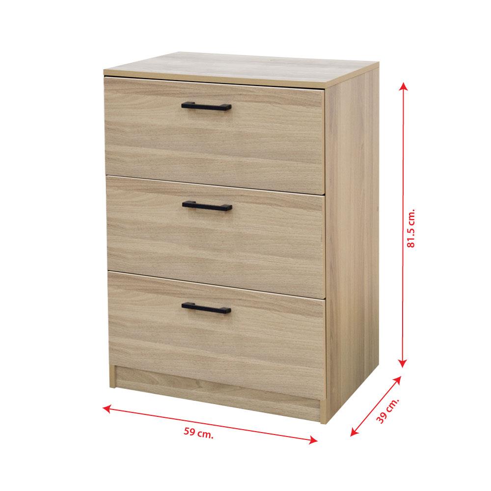 ตู้ลิ้นชัก 3 ลิ้นชัก FURDINI AMORE 59 ซม. สีไวท์โอ๊ค