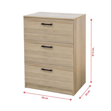 ตู้ลิ้นชัก 3 ลิ้นชัก FURDINI AMORE 59 ซม. สีไวท์โอ๊ค_5
