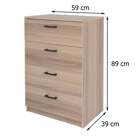 ตู้ลิ้นชัก 4 ลิ้นชัก FURDINI AMORE 59 ซม. สีไวท์โอ๊ค_9