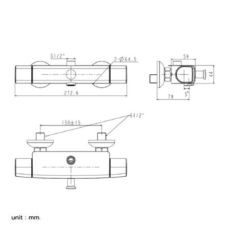 ก๊อกผสมยืนอาบ AMERICAN STANDARD A-0715-200WT สีขาว_1