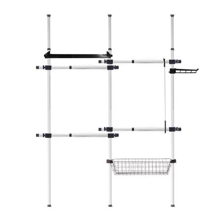 ราวแขวนผ้า 4 ราวแขวน 1 ชั้นวาง 1 ตะกร้า TUGU R20W สีขาว