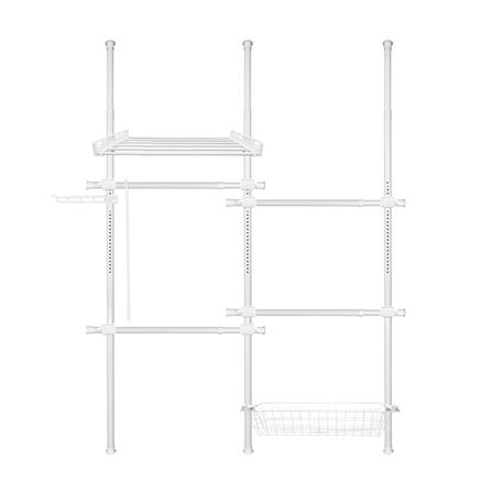 ราวแขวนผ้า 4 ราวแขวน 1 ชั้นวาง 1 ตะกร้า TUGU R20PW สีขาว