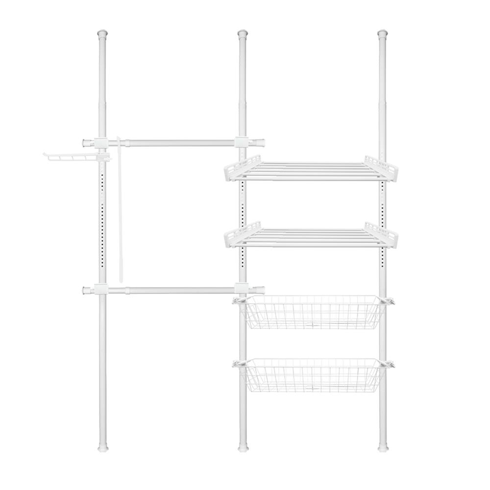 ราวแขวนผ้า 2 ราวแขวน 2 ชั้นวาง 2 ตะกร้า TUGU R22PW สีขาว