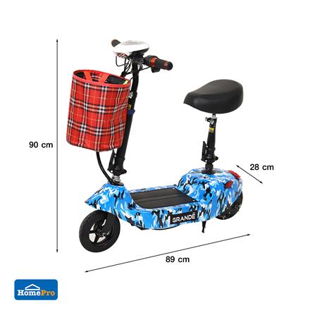 สกู๊ตเตอร์ไฟฟ้า GRANDE L6 สีขาว/น้ำเงิน_9