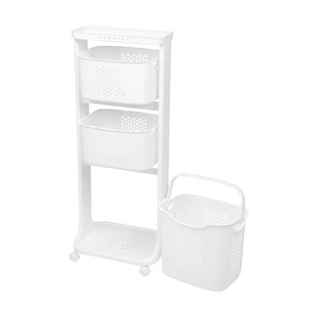 ตะกร้าผ้าเหลี่ยมมีล้อ 3 ชั้น PLIM 1025M3 สีขาว_3