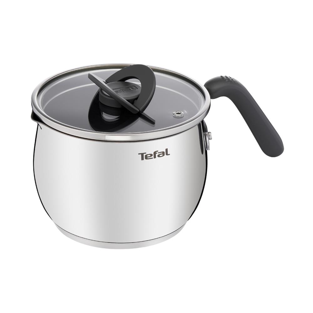 หม้อด้ามพร้อมฝาแก้ว 16 ซม. TEFAL OPTI'SPACE IH