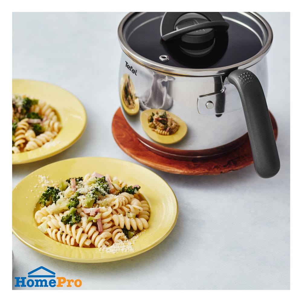 หม้อด้ามพร้อมฝาแก้ว 16 ซม. TEFAL OPTI'SPACE IH