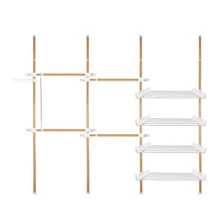 ราวแขวนผ้า 4 ราวแขวน 4 ชั้นวาง TUGU R12M ลายไม้_0