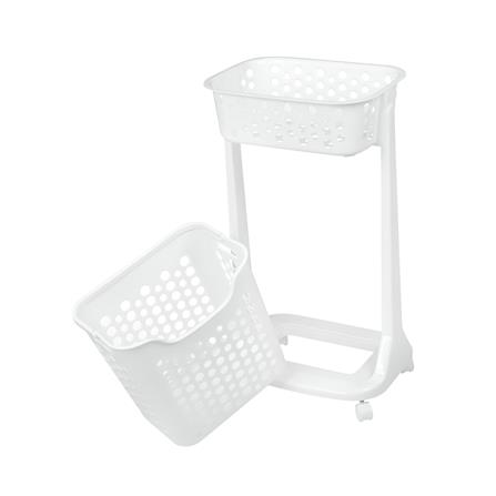 ตะกร้าผ้าเหลี่ยมมีล้อ 2 ชั้น PLIM 1021 สีขาว_3