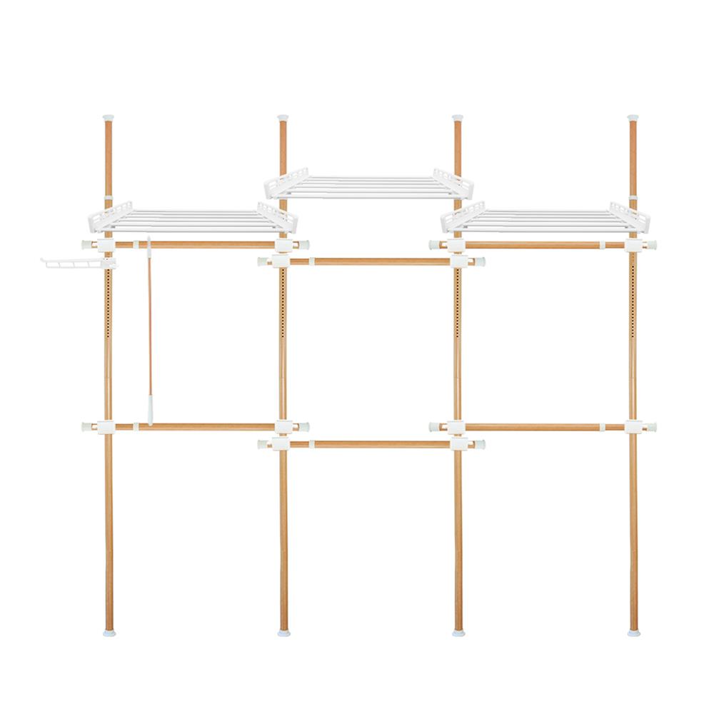 ราวแขวนผ้า 6 ราวแขวน 2 ชั้นวาง TUGU R25M ลายไม้