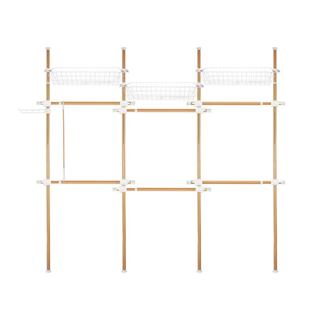 ราวแขวนผ้า 6 ราวแขวน 3 ชั้นวาง TUGU R24M ลายไม้