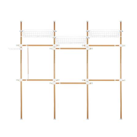 ราวแขวนผ้า 6 ราวแขวน 3 ชั้นวาง TUGU R24M ลายไม้