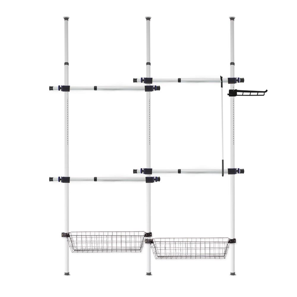 ราวแขวนผ้า 4 ราวแขวน 2 ตะกร้า TUGU R15W สีขาว