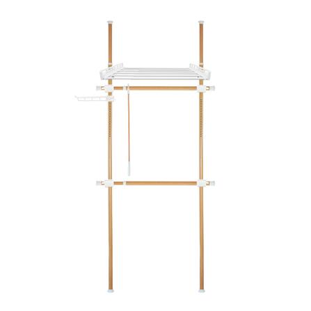 ราวแขวนผ้า 2 ราวแขวน 1 ชั้นวาง TUGU R17M ลายไม้_0