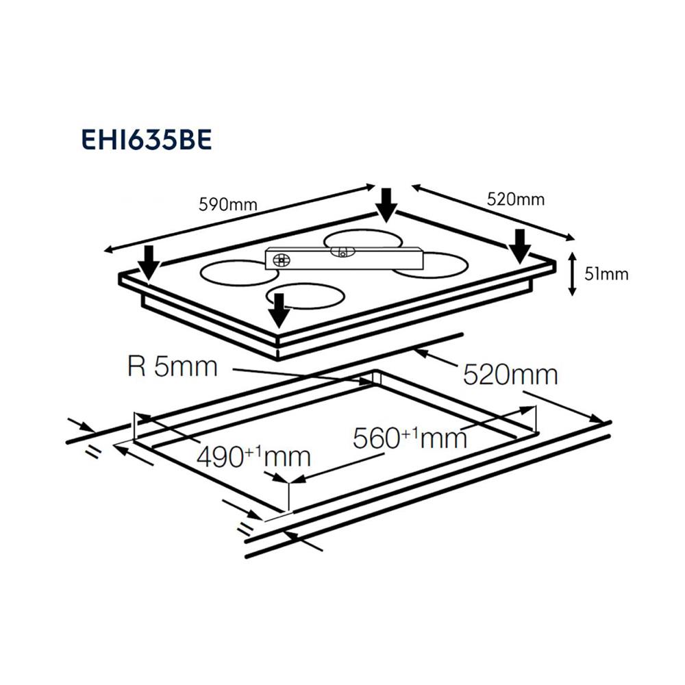เตาฝังอินดักชั่น ELECTROLUX EHI635BE 60 ซม.