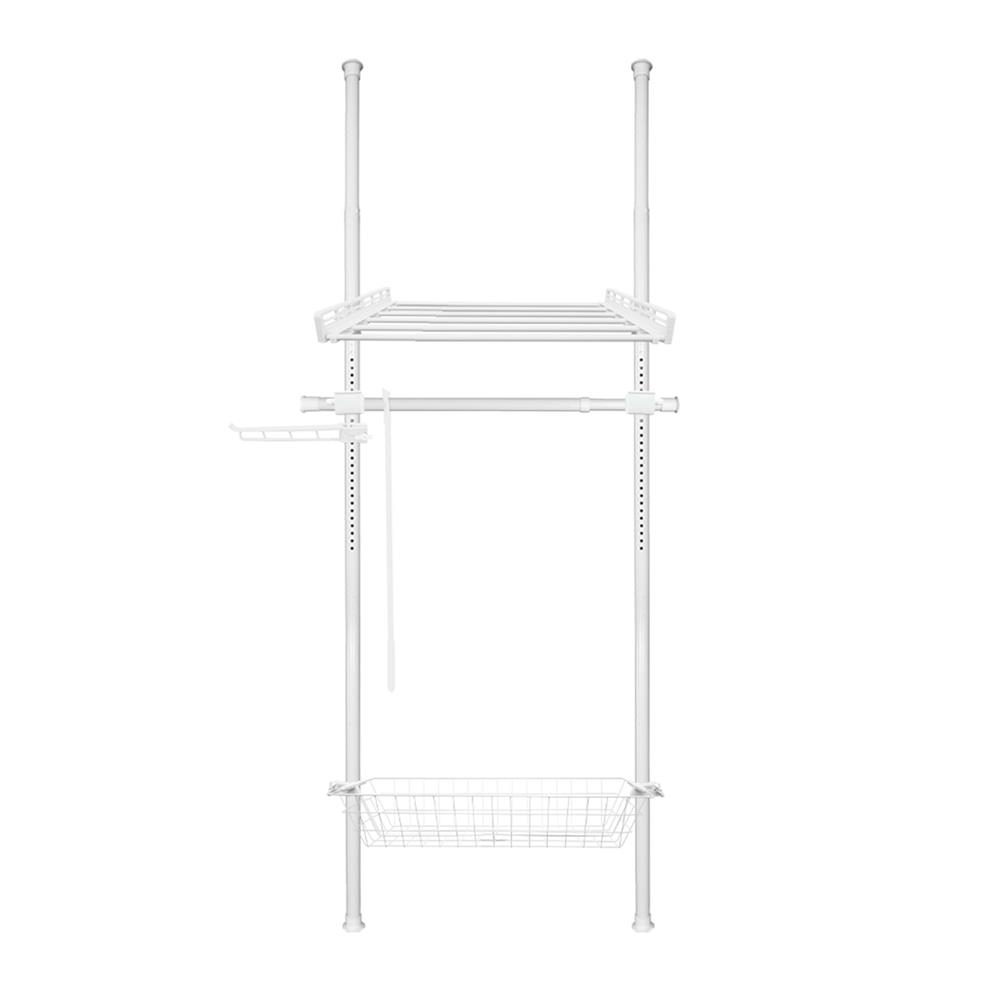 ราวแขวนผ้า 1 ราวแขวน 1 ชั้นวาง 1 ตะกร้า TUGU R18PW สีขาว