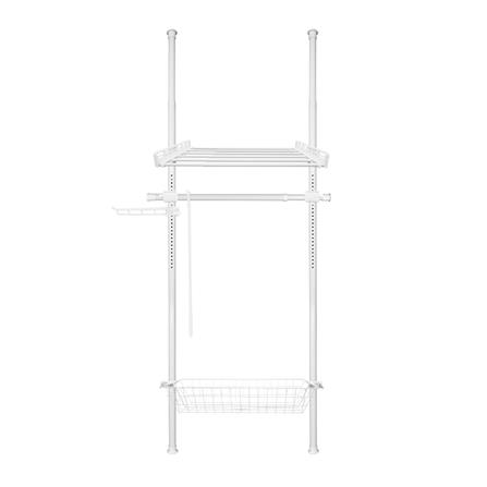 ราวแขวนผ้า 1 ราวแขวน 1 ชั้นวาง 1 ตะกร้า TUGU R18PW สีขาว_0