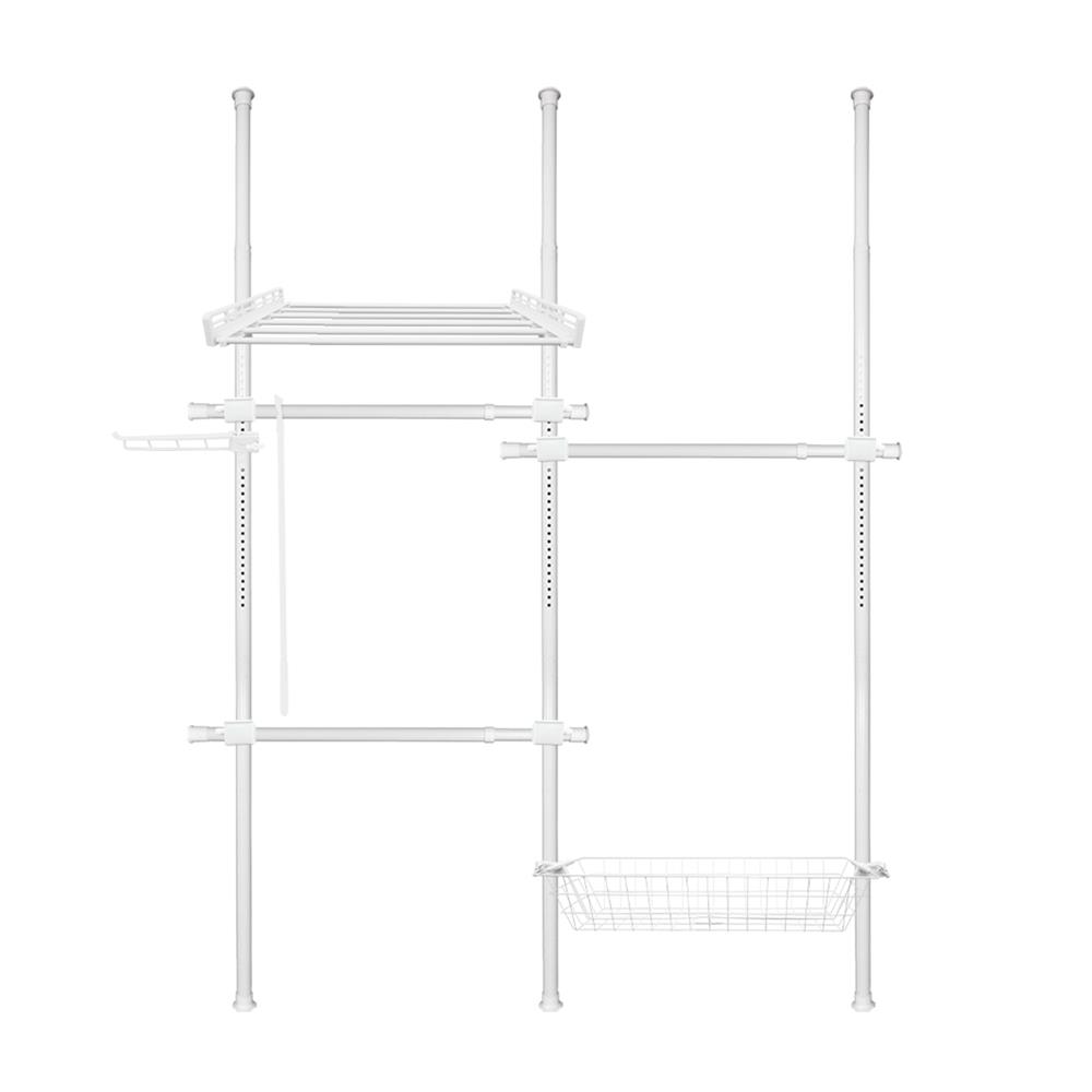 ราวแขวนผ้า 3 ราวแขวน 1 ชั้นวาง 1 ตะกร้า TUGU R19PW สีขาว