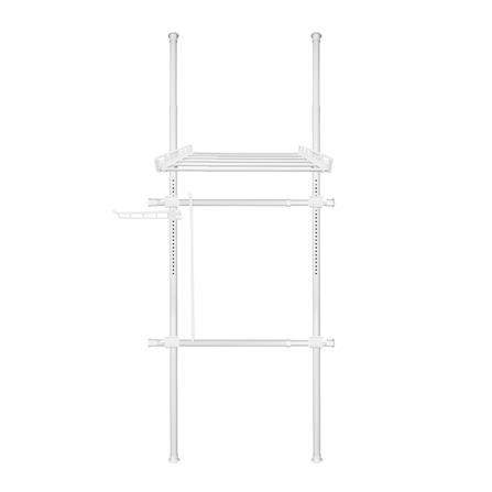 ราวแขวนผ้า 2 ราวแขวน 1 ชั้นวาง TUGU R17PW สีขาว